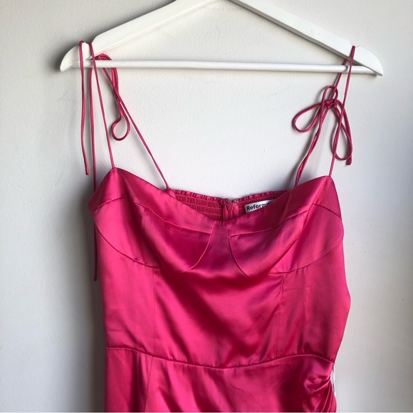 NWT! REFORMATION MARGUERITE SILK DRESS - 8 - Picture 5 of 7